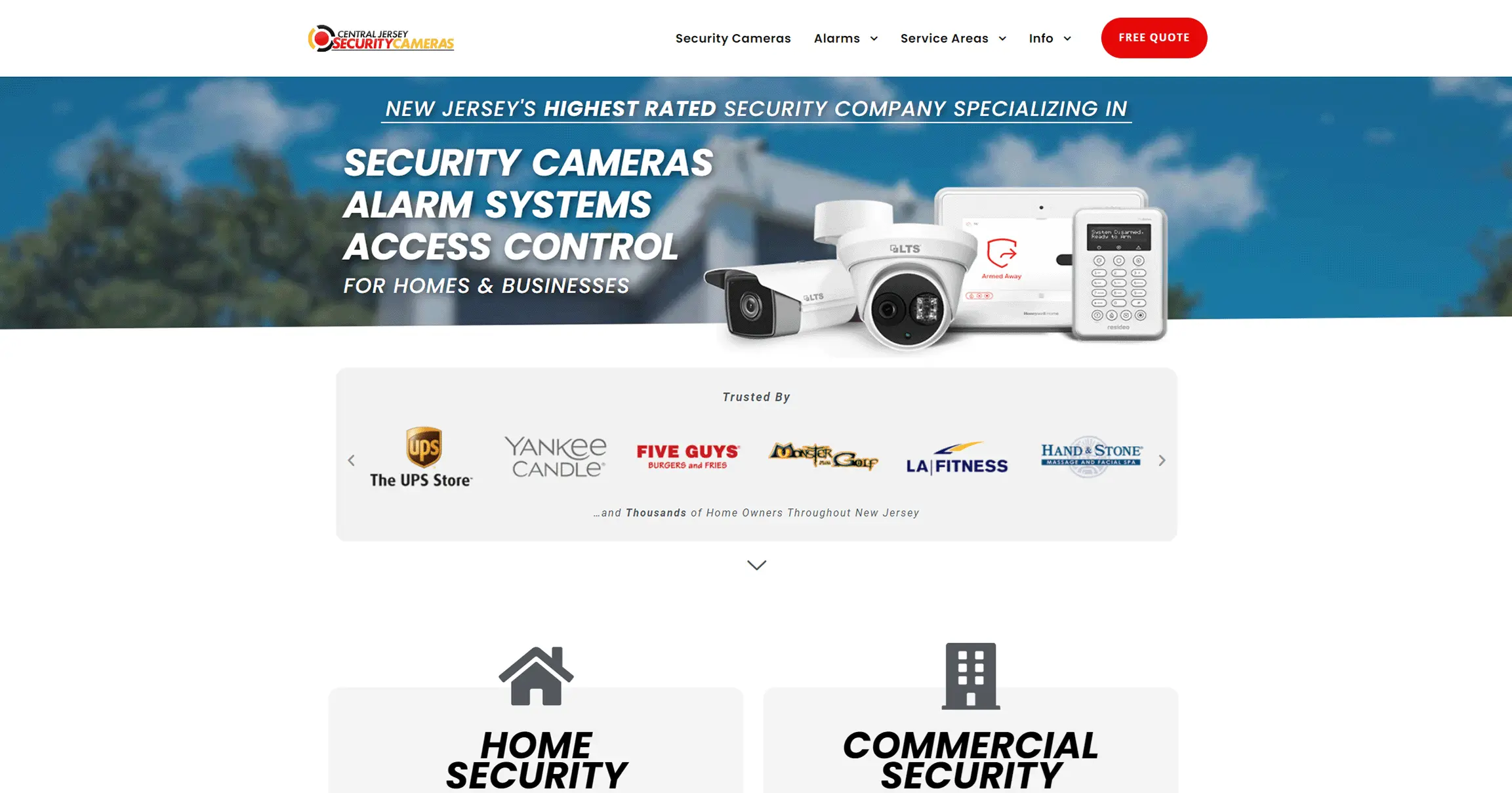 Central Jersey Security Cameras NJ Web Design Home Page