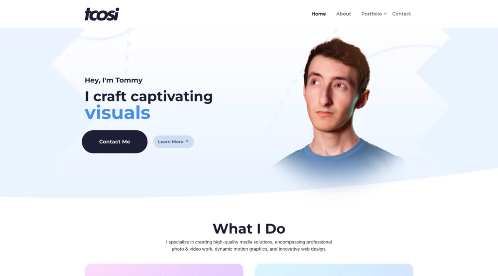 tcosi Homepage Header Website Design